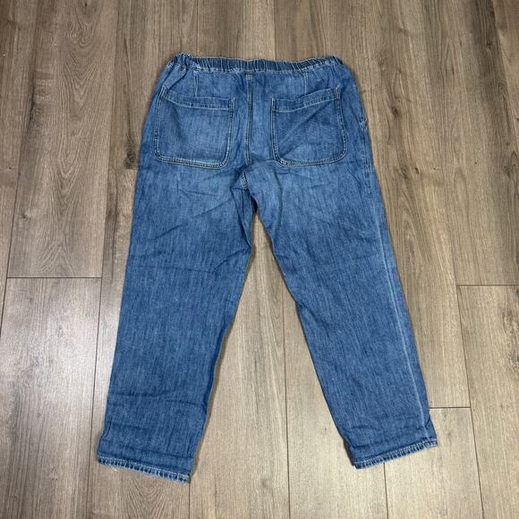 J.Crew Denim Drawstring Jeans SZ 30 East Harbor Wash Elastic Waist Slant Pocket - Picture 7 of 9